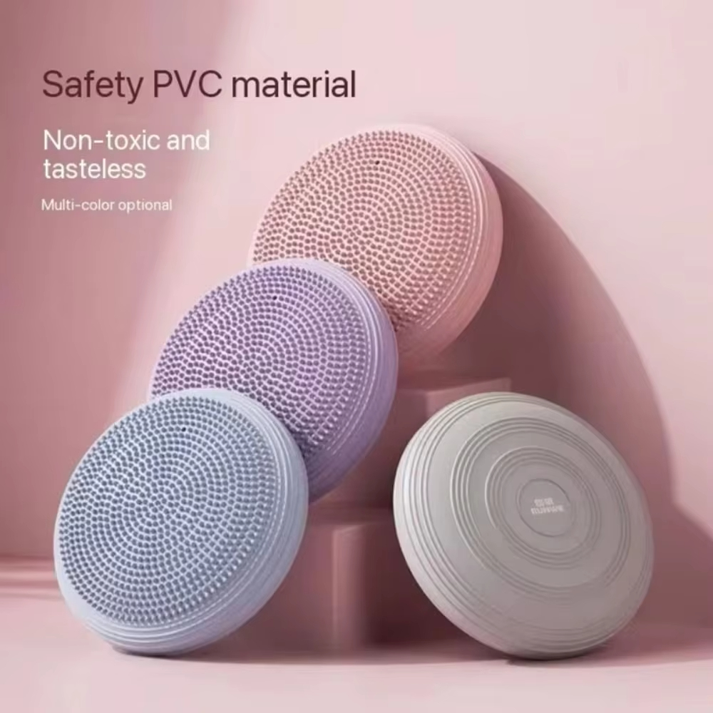 Balance Cushion Disc - แผ่นโยคะทรงกลม แผ่นทรงตัว แผ่นสัมผัส แผ่นทรงตัวพร้อมที่สูบลมมือ สำหรับปรับปรุงท่าทาง ฟิตเนส