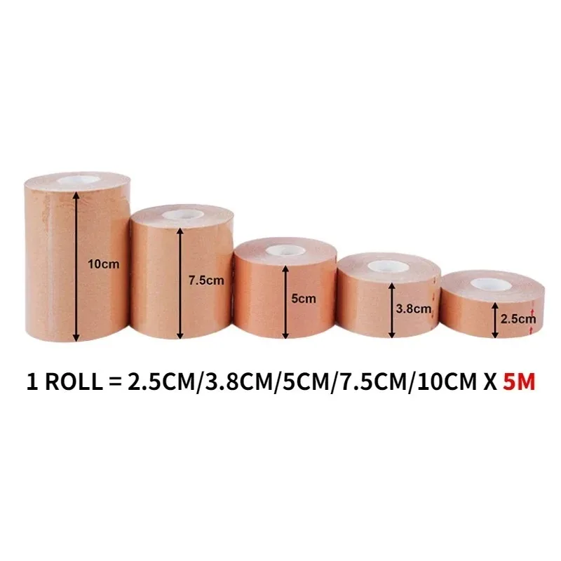 Kinesiology Tape Sports - 5-10 ซม.กีฬา Kinesio เทปกล้ามเนื้อ Kinesiology ยืดหยุ่นเข่า