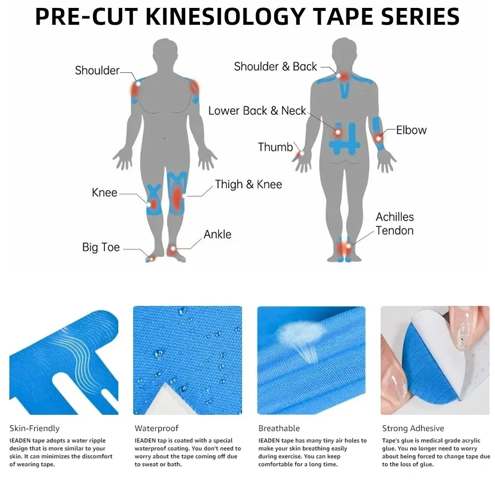 เทปกายภาพบำบัดแบบตัดสำเร็จรูป  - Kinesiology Tape Sports บทวิจารณ์และราคา